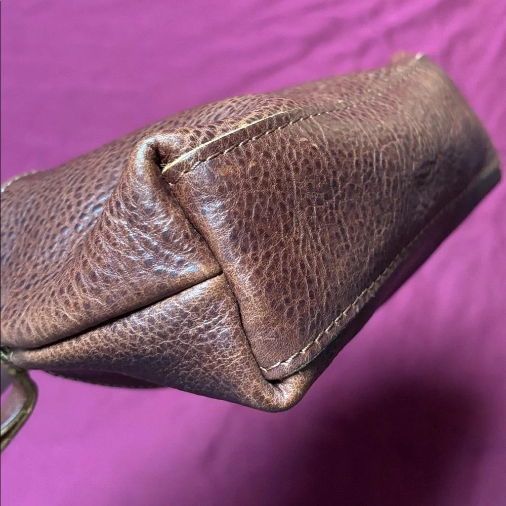Portland Leather Goods Brown Zip Up Eclipse Makeup Bag